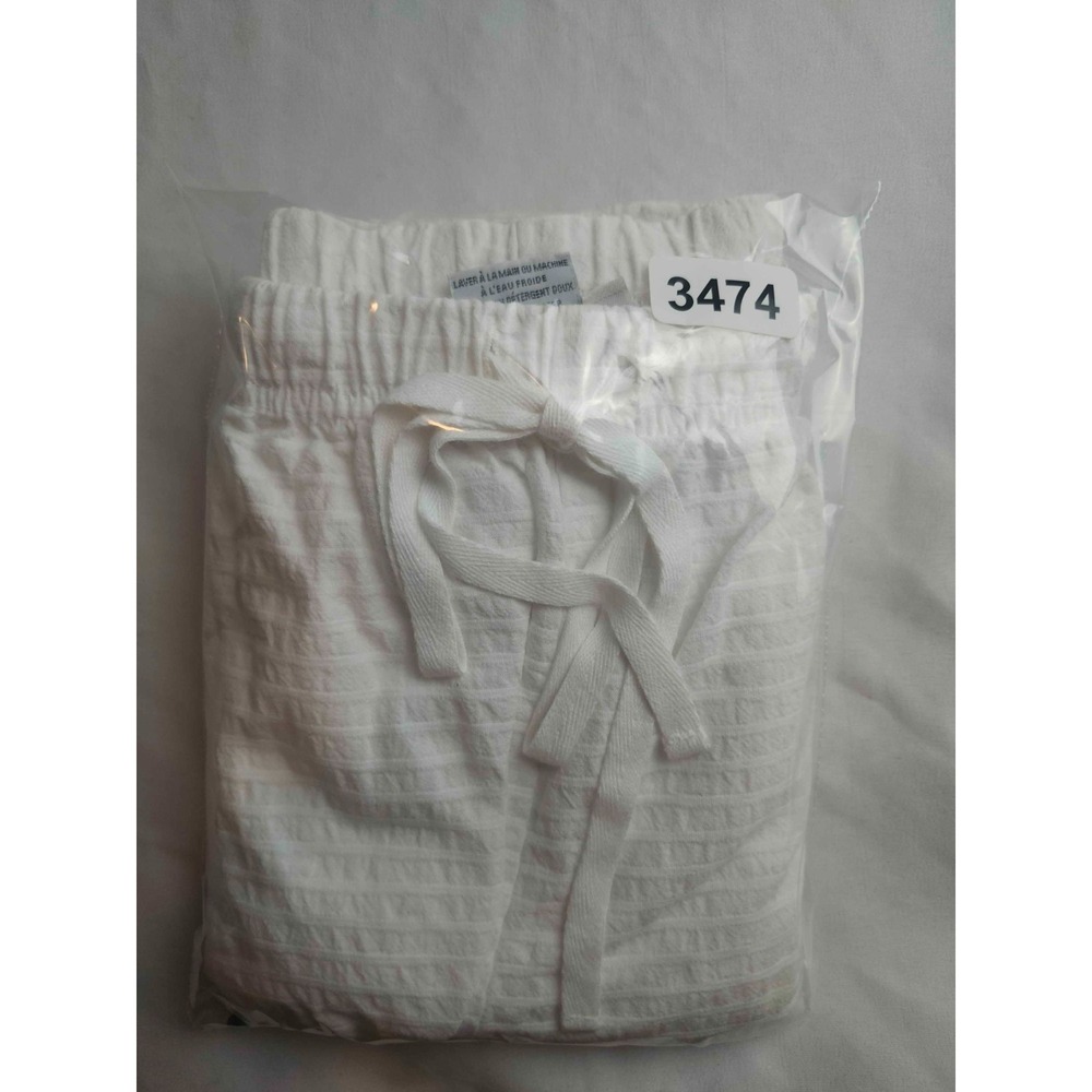 Focus Capri Pants Womens Small White Textured Coastal Grandma Resortwear Casual - Picture 9 of 9